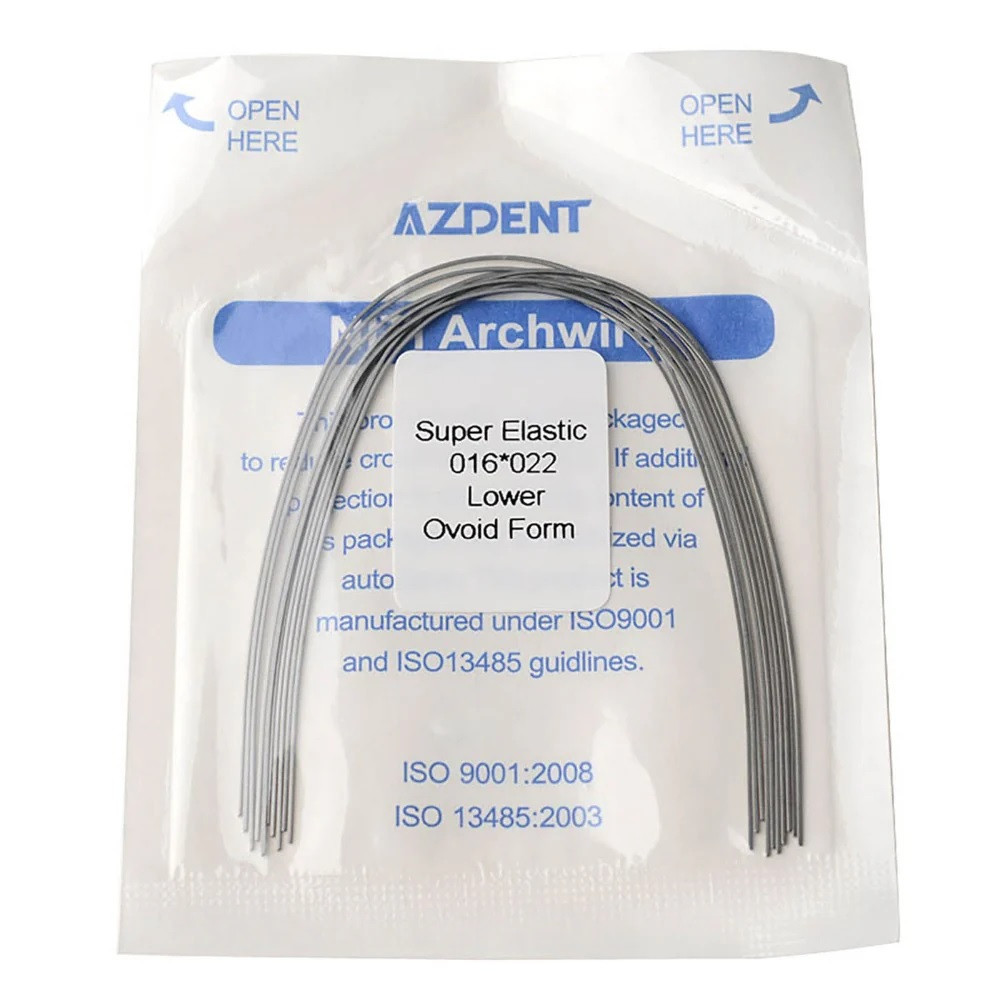 Дуги Azdent SE Niti, 0.016x0.022, низ, 10шт/уп. Ovoid Form