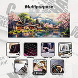 Килимок для миші з дизайном пейзажу з сакурами та вулканом, розмір 80/30, фото 2