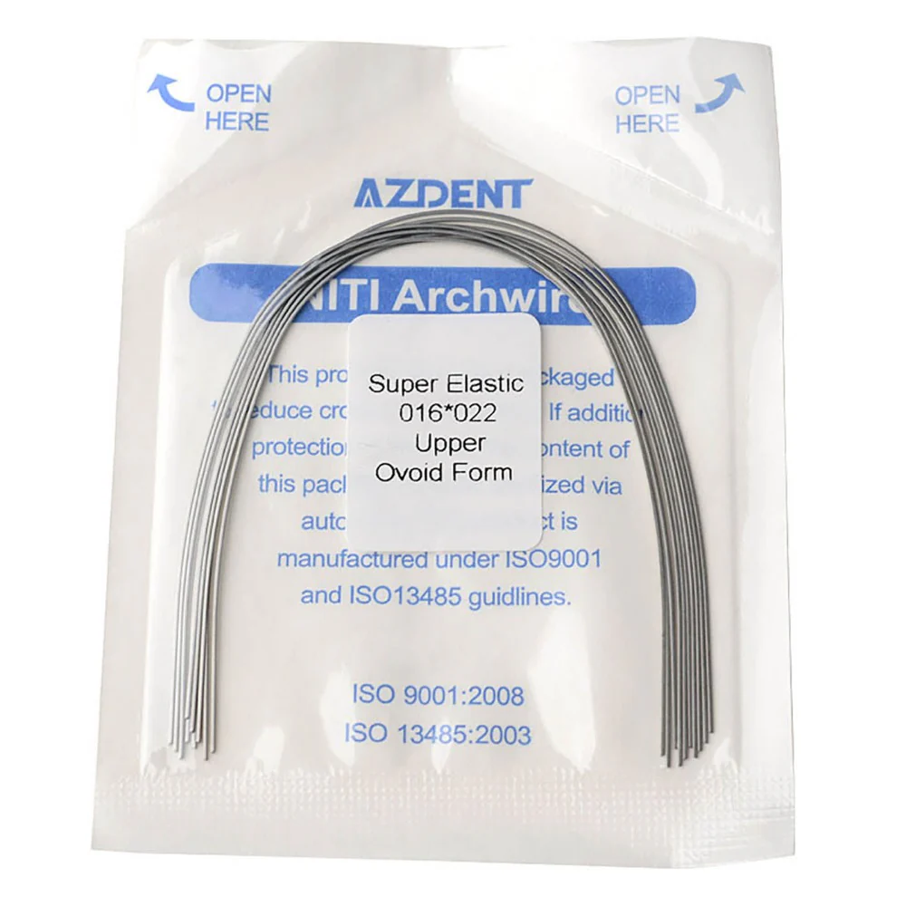 Дуги Azdent SE Niti, 0.016x0.022, верх, 10шт/уп. Ovoid Form