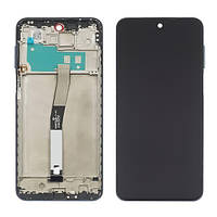 Дисплей для Xiaomi Redmi Note 9S/ Note 9 Pro/ Note 9 Pro Max з чорним тачскрином і сірою корпусною рамкою