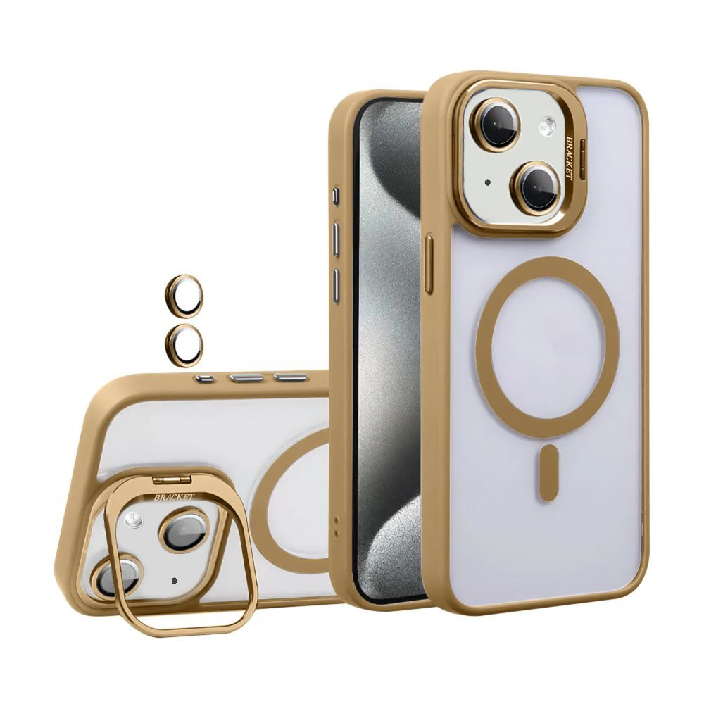 Чохол з підставкою U1 Magsafe Case для Apple iPhone 14 Gold Brown