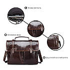 Портфель з гладкої шкіри Vintage 14866 Коричневий, фото 4