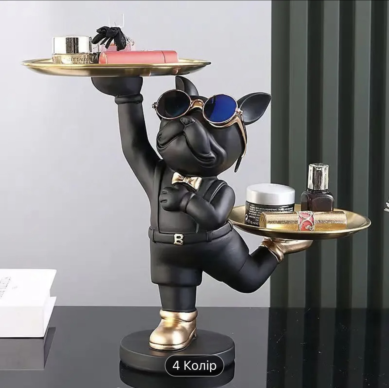 Фігурка статуетка класичного французького бульдога з тацями /26 см, фото 1