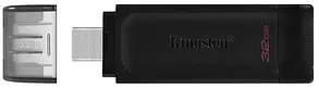Флеш накопичувач 32GB Type-C Kingston DataTraveler 70 Black, фото 1