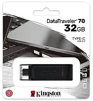 Флеш накопичувач 32GB Type-C Kingston DataTraveler 70 Black, фото 5