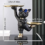 Фігурка статуетка класичного французького бульдога з тацями /26 см, фото 3