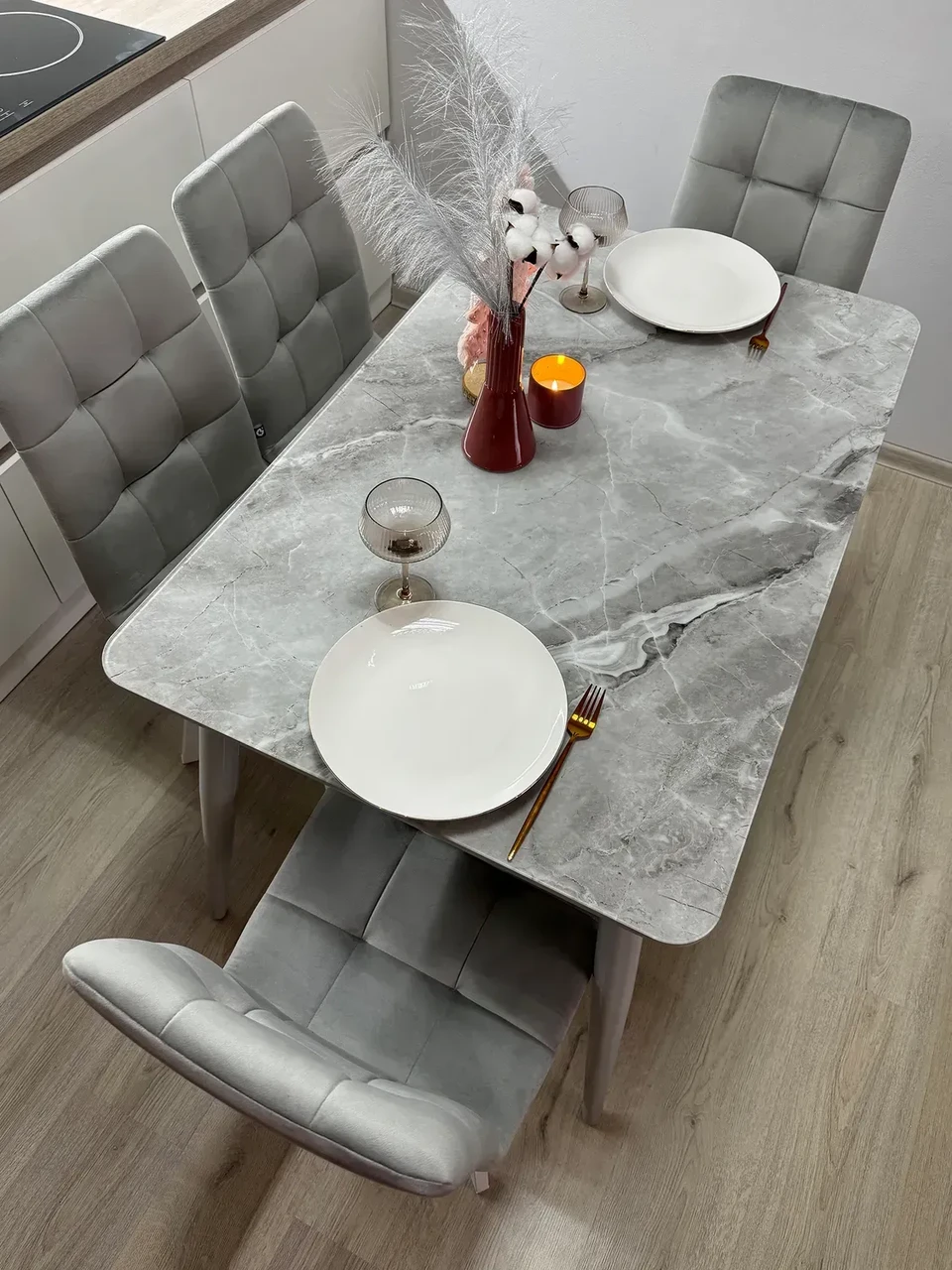 Кухонний стіл нерозкладний  Martin  Jm, колір ніжок сірий