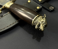 Подарунковий мисливський ніж "Фінка Вовк" в піхвах з натуральної шкіри ручна робота, фото 4