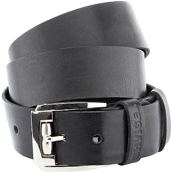 Чоловічий ремінь SHVIGEL 10084 шкіряний чорний