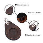 Надійний брелок-тримач для Apple AirTag із вінтажної шкіри GRANDE PELLE 11615 Коричневий, фото 4