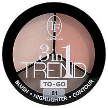 Палітра для контурингу обличчя FT COSMETICS Trend TO-GO TP18 №181 (Рожево-бежевий)