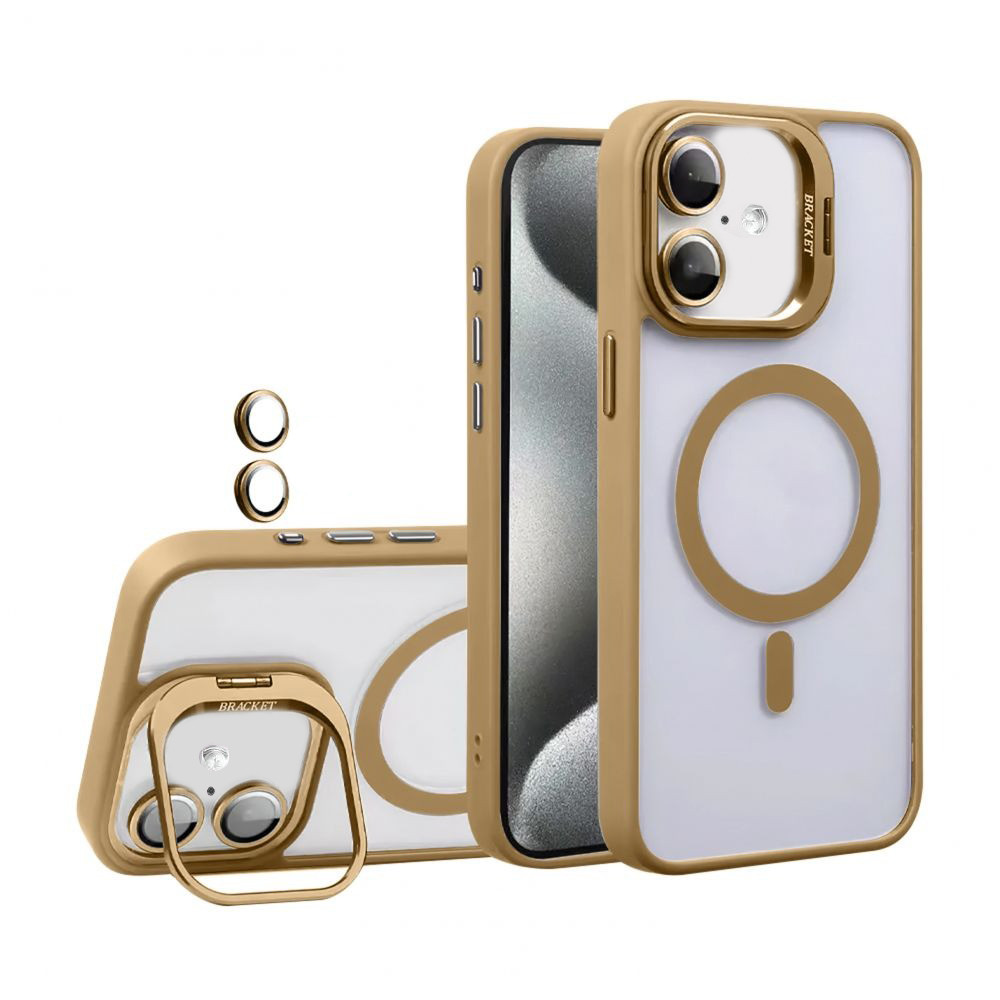 Чохол з підставкою U1 Magsafe Case для Apple iPhone 16 Gold Brown, фото 1