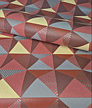 Шпалери вінілові 10 × 0.53 м 57243, червоні з геометричним візерунком для вітальні, кухні, коридору, офісу, фото 4