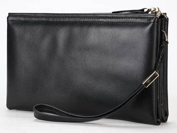 Чоловіча барсетка на зап'ястя зі шкіри 20237 Vintage Чорна