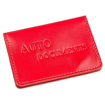 Обкладинка для авто документів на 3 слота шкіряна Shvigel 13965 Червона