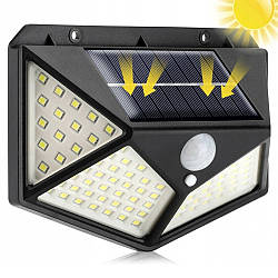 Вуличний ліхтар на сонячній батареї 100LED, BK-100 / Зовнішній LED світильник / Настінний світлодіодний ліхтар