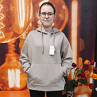 Толстовка Aksan жіноча худи тринитка капюшон кишеня оверсайз беж