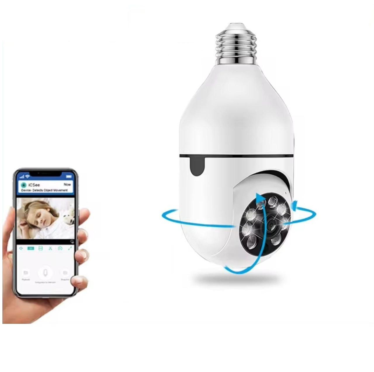 Камера лампа Anbiux E27 Bulb IP Wi-Fi під цоколь E27 з нічним баченням і датчиком руху. iCSee