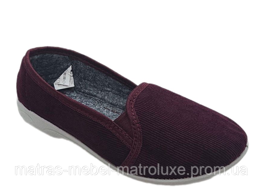 Капці жіночі Кредо 14-106 вельвет бордо (7 пар 36-41)