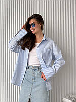 Женская рубашка из хлопка в полоску