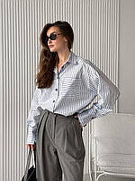 Женская рубашка из хлопка в полоску