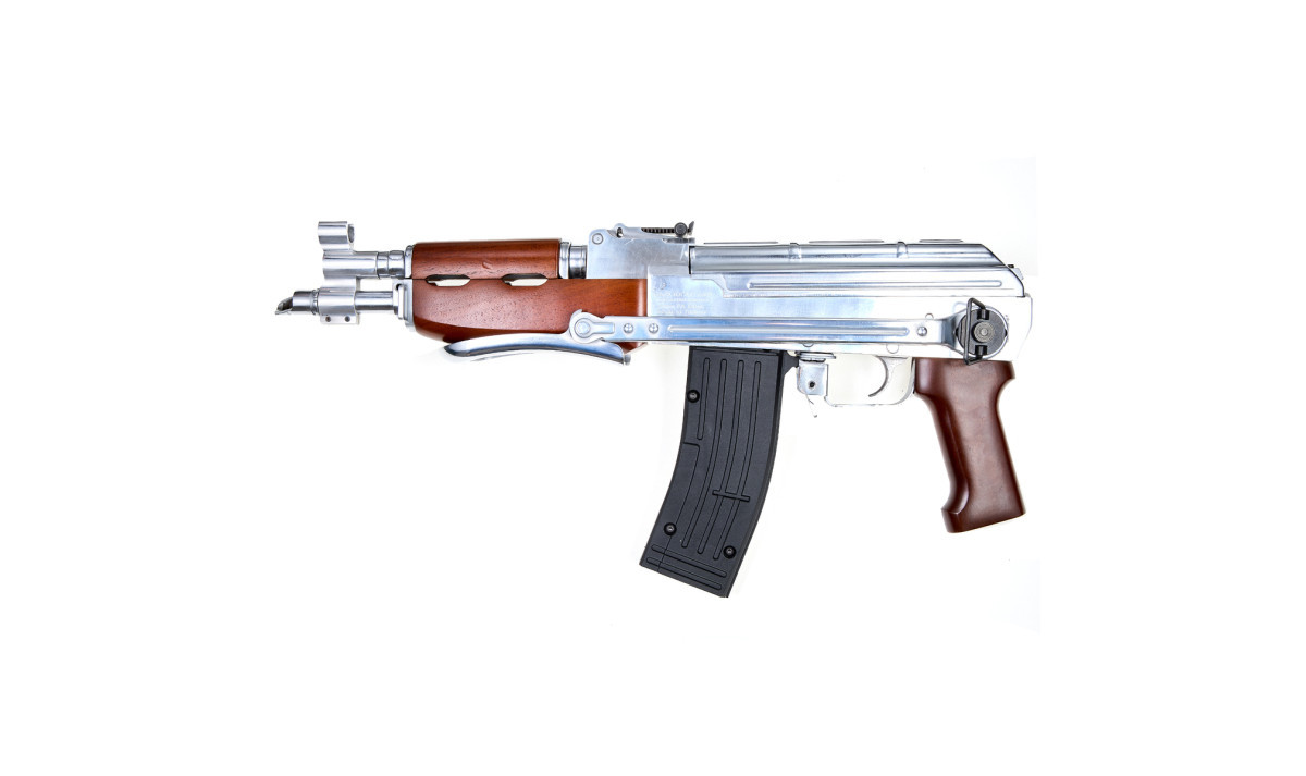 Сигнально-шумовий стартовий автомат АКСУ-74 Хром під холостий патрон 9 мм