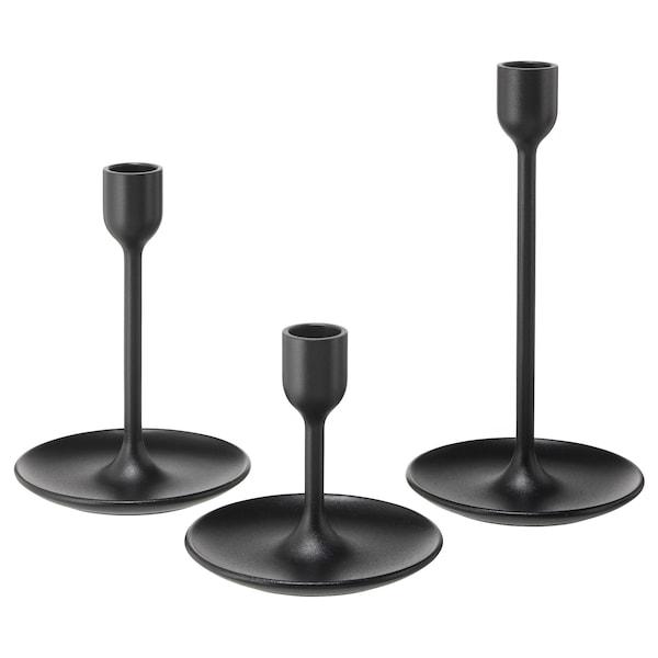 Набір підсвічників IKEA FULLTALIG 3 предмети Чорні 403.421.34