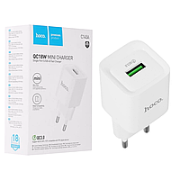 Мережевий зарядний пристрій Hoco C145A QC3.0 (1USB/18W) білий