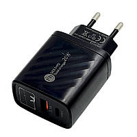 Мережевий зарядний пристрій AR-893 QC3.0 (1Type-C/1USB/20W/3,1А/LED дисплей.) чорний