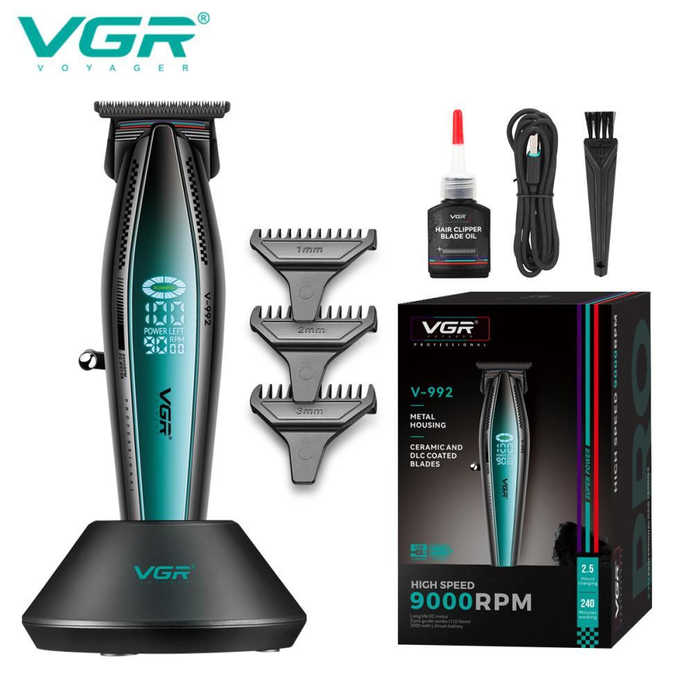 Тример VGR V-992 GREEN, 9000 RPM, 2000 mAh, 3 насадки, LED display, фото 1