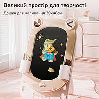 Дитячий мольберт двосторонній Frogodeo з магнітною дошкою для малювання і конструктором, графічний планшет, фото 9