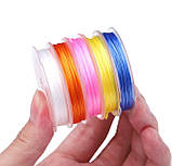 Набір лісок різнокольорових для бісеру 10 штук нитка для бісеру, фото 6