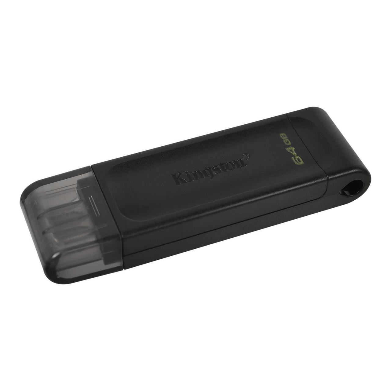 Флеш накопичувач USB3.2 64GB Type-C Kingston DataTraveler 70 Black