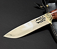 Подарунковий мисливський ніж з гравіюванням "Тигр 2" в піхвах з натуральної шкіри ручна робота, фото 4