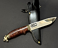 Подарунковий мисливський ніж з гравіюванням "Тигр 2" в піхвах з натуральної шкіри ручна робота, фото 2