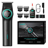 Тример VGR V-977 BLACK, регулировка мощности 6000 - 8000 RPM, 2500 mAh, 4 насадки, LED display