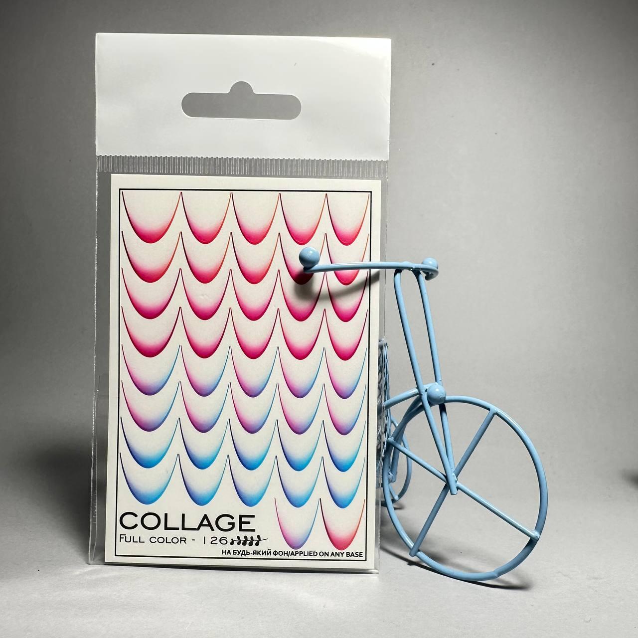 Наклейки для дизайну нігтів COLLAGE 126 (водна основа)