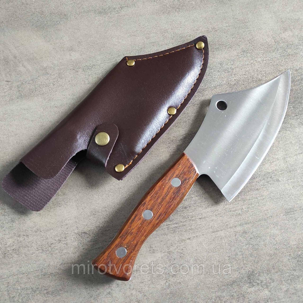 Ніж сікач кухонний, топірець 25см, дерев'яне руків'я, фото 1