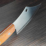 Ніж сікач кухонний, топірець 25см, дерев'яне руків'я, фото 4