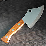 Ніж сікач кухонний, топірець 25см, дерев'яне руків'я, фото 2