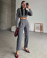 Костюм жіночий укорочена кофточка та штани 42-44 46-48