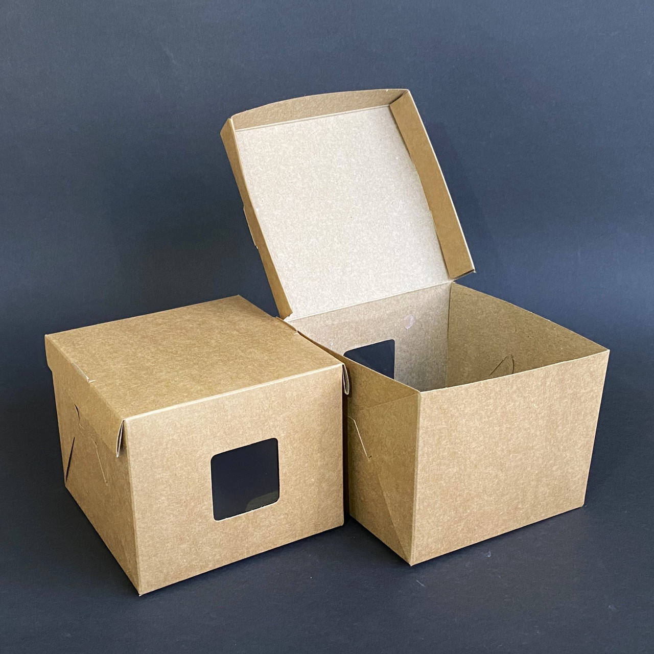 Коробка 110х110х90 мм крафт з віконцем (100шт), фото 1