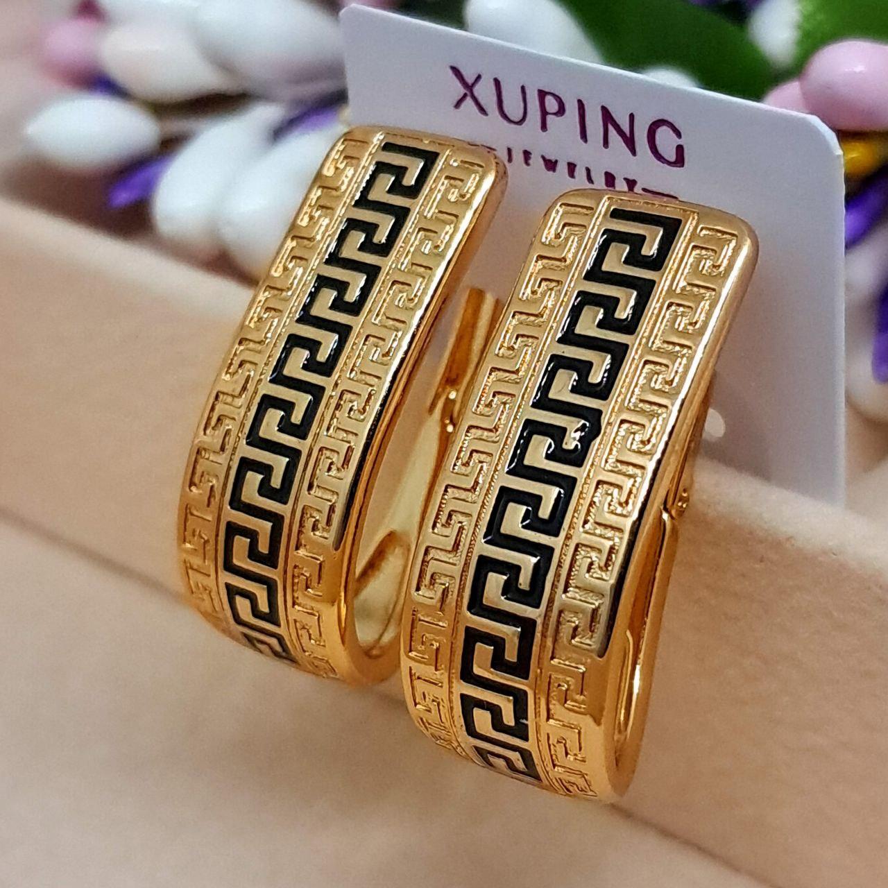 Сережки Тереза медичне золото Xuping Розмір 25 мм × 10 мм англійський замок Код 5066