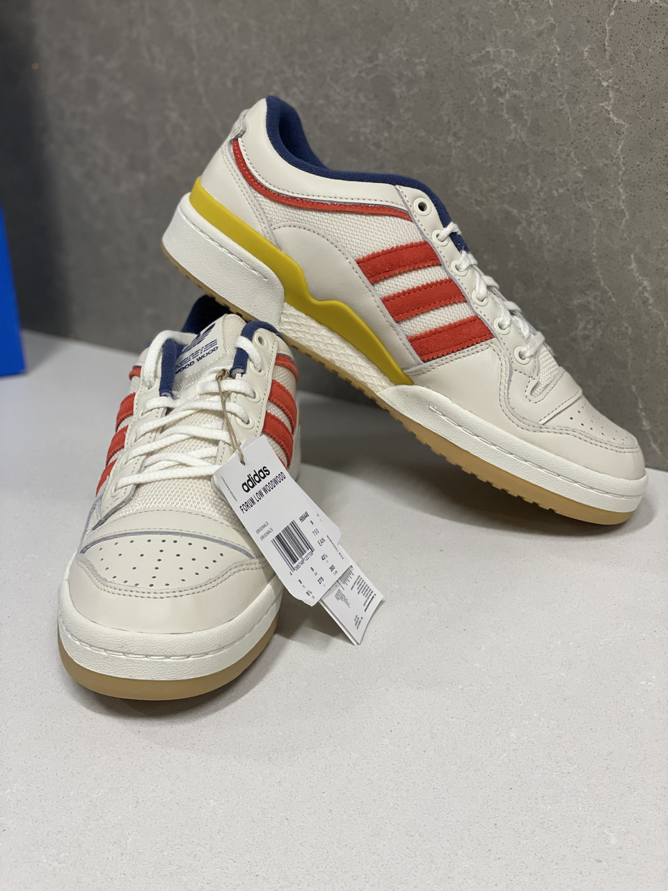 Чоловічі кросівки Adidas Forum Low WoodWood , натуральна шкіра, білі з червоним, розмір 41 Оригінал