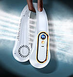 Вентилятор на шию портативний LED-індикатор з акумулятором 2000 мА·год + 5 режимів обдування, фото 10