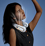 Вентилятор на шию портативний LED-індикатор з акумулятором 2000 мА·год + 5 режимів обдування, фото 3