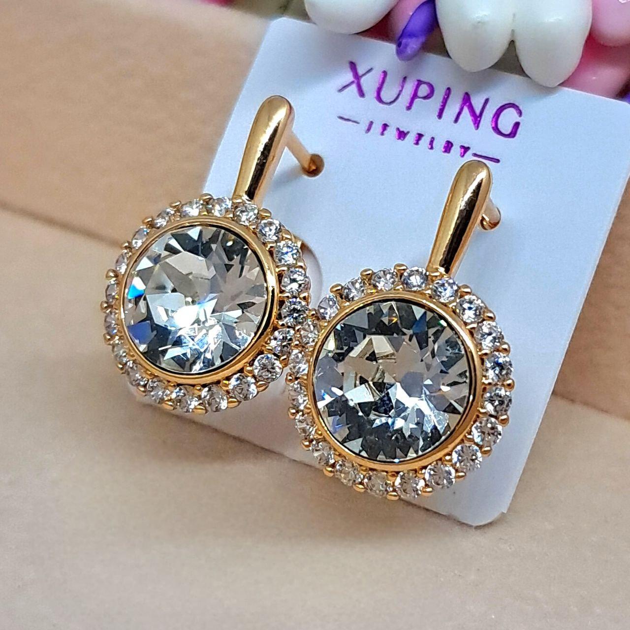 Сережки Мерилін із медичного золота Xuping Кристали Swarovski Розмір 20 мм × 13 мм Код 5069