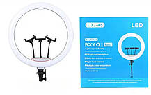 Кільцева LED лампа Ring Fill Light LJJ-45 діаметром 45 см та трьома тримачами для телефону, фото 6