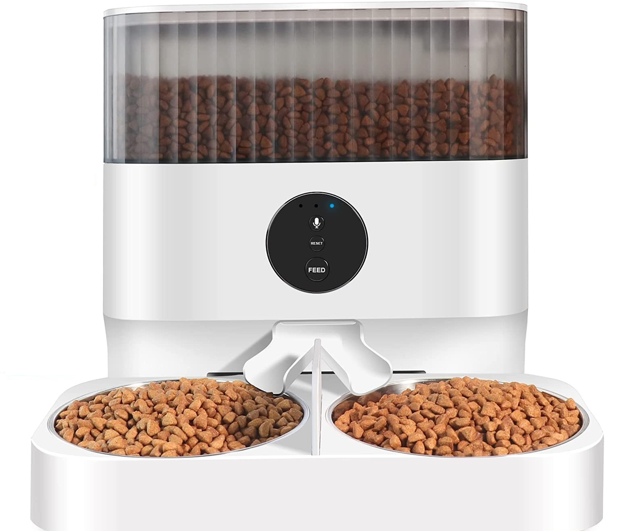 Автоматична смарт-годівниця для котів PetLife 5 л Wi-Fi з двома мисками білий