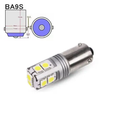 LED светодиодная авто лампа T4W BA9S Canbus обманка 10-SMD-3030 білий